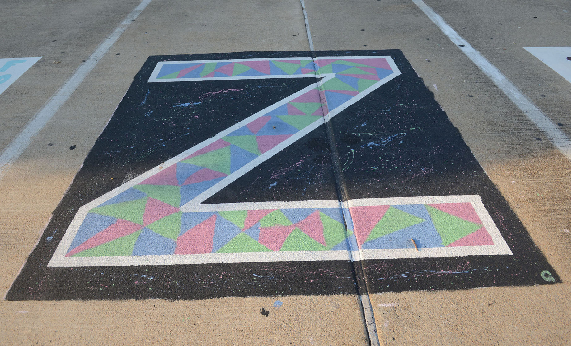 A&M Consolidated HS painted parking spots